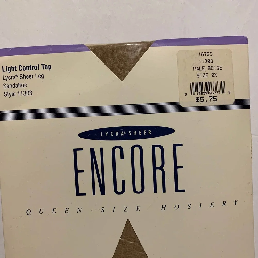 Vintage Nordstrom Encore Control Top Pantyhose Style #11303 Size 2X Lot or 2 NIB